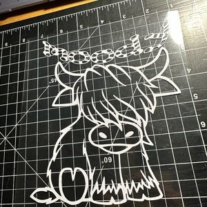 Moody cow weatherproof decal